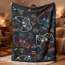 2026 New Comfortable Gaming Controller Flannel Blanket, Soft And Warm, Suitable For Sofa, Bed, Office Or Travel, Ideal Gift For Gamers - Multicolor - View 6