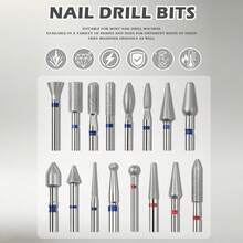 1PC Professional Diamond Milling Cutter Nail Drill Bits Set For Manicure Accessory Pedicure Eletric Machine Nail Bit Burr Tool - Silver - View 2
