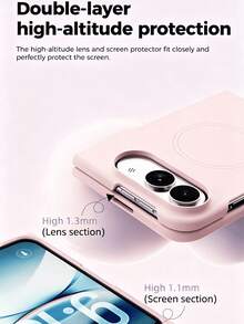 New Magnetic Silicone Protective Case Compatible With Iphone 18 Duo Foldable Screen, Laser-Etched Invisible Magnetic Ring, Aviation-Grade PC, Shock-Resistant, Anti-Drop, Raised Edge, Anti-Scratch, Anti-Yellowing Phone Cover - Pink - View 9