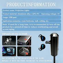 USB Ocean Projection Light, 3/6/10pcs Interchangeable Slides, 360° Rotatable Direction Decorative Light, Ocean Atmosphere Night Light, USB Powered Convenient Use, Bedside Lamp Perfect Gift, Dorm, Camping, RV Bedroom Decoration Cool Gift, - Projector Light - Ocean - View 9