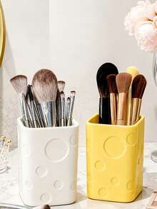 1/2pcs Cosmetic Storage Cylinder, Minimalist Vanity Organizer, Makeup Brush Eyeshadow Eyebrow Pencil Holder, Multi-Purpose Home Decor - View 5