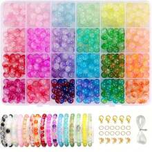 384pcs Set/100pcs Loose Beads Dual Color Gradient Crystal Bead Kit, Used For Handmade DIY Necklace, Bracelet, Earrings, Bag Charm, Phone Pendant, Craft Supplies Making Materials - A - View 6