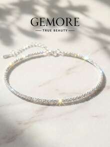 1pc S925 Sterling Silver Starry Sky Anklet, Exquisite Women's Jewelry, Perfect Choice For Prom, Party, Date, Holiday Celebration - Gypsophila Anklet - View 1