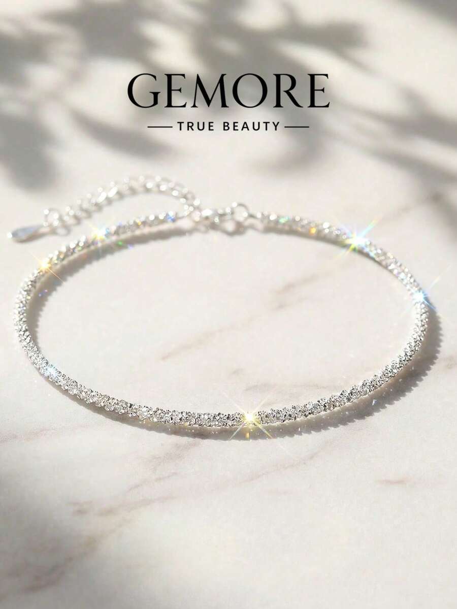 1pc S925 Sterling Silver Starry Sky Anklet, Exquisite Women's Jewelry, Perfect Choice For Prom, Party, Date, Holiday Celebration - Gypsophila Anklet - View 1