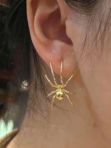 1 Pair Fashionable Stud Earrings For Women, Wedding, Engagement, Party, Jewelry, Halloween Gift - Yellow Gold - View 1