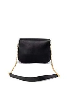 1pc Women's Minimalist Flap Saddle Bag, Metal Buckle Chain Crossbody Bag, Elegant Versatile Daily Shoulder Small Square Bag - M1185 - View 7