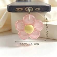 1pc Glow-In-The-Dark Flower Pendant Phone Dust Plug - Multicolor - View 8