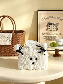 6,1 Cute Plush Dog Shaped Tissue Box Cover, Creative Plush Tissue Holder, Multi-Purpose Napkin Box, Suitable For Home Living Room Desk Dormitory, Decorative Desktop Ornament, Also Can Be Used As Car Tissue Box For Interior Decoration - Multicolor - View 11