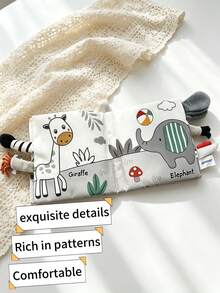 1pc Unisex Baby Cognitive Cloth Book, Built-In Sound Paper And BB Squeaker, Colorful And Tear-Resistant, Suitable As Newborn Gift - Multicolor - View 5