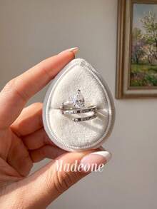 MADEONE 1件白色鍍金白色鋯石戒指女款珠寶 週年生日禮物 - 銀色 - 查看 5