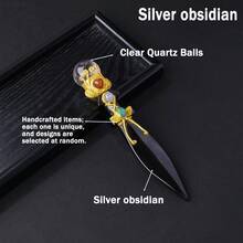 1PC Natural Amethyst & Obsidian Crystal Ball Unbladed Knife Model – Reiki Energy Healing, Polished Crystal Artwork, Original Design Spiritual Collecti - Crystal Ball Magic - View 14