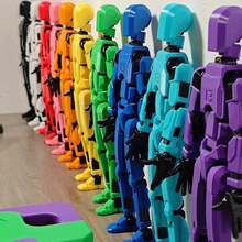 [DUMMY 13 Printable Connectable Figure 2023 Licensed Under CC By 4.0]Titan 13 3D Printed Action Figure Toy Set, Multiple Colors, With Various Accessories, Multi-Joint Movable, Adjustable Poses, Collector Desktop Decor Action Figure, Gift For Boys And Girls (Assembly Required) - Multicolor - View 8