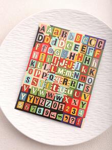 4 Sheets English Letter Stickers, Number Stickers, Symbol Stickers, Label Stickers, Set, Vintage DIY Stickers, Creative Stickers, Stationery Stickers, Junk Journal Scrapbook Supplies Set, Letter Stickers, Suitable For Scrapbooking - Multicolor - View 7