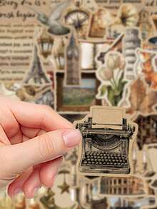 60Pcs Vintage European Style Collage Stickers, Retro Aesthetic Decals For Journal Scrapbook Phone Laptop Water Bottle DIY Decor - 60PCS - View 4