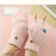 Găng tay unisex ấm áp kiểu lật - chống lạnh mùa đông, thiết kế mềm không co giãn, có thể giặt, dùng cho hoạt động ngoài trời, đi làm và hằng ngày - A - Xem 5