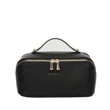 Large Capacity Travel Makeup Bag PU Leather Handheld Cosmetic Bag Unisex Toiletry Bag, Travel Essential - Multicolor - View 8