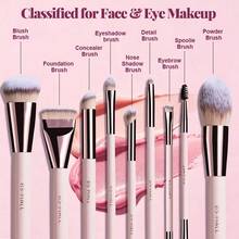 BS-MALL 8PCS Face Makeup Brushes Soft Synthetic Professional Foundation Eyeshadow Cosmetic Tools Brushes Set - Pink - View 6