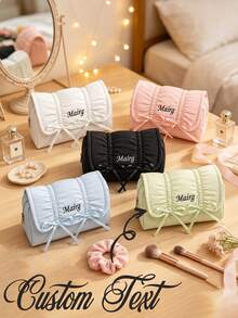 Tas Penyimpanan Kosmetik dengan Nama/Inisial/Personalisasi - Organizer Makeup Kapasitas Besar dengan Resleting, Cocok untuk Wanita dan Pria, Tas Penyimpanan Portabel untuk Perjalanan, Tas Perlengkapan Mandi, Tas Kosmetik, Cocok untuk Penyimpanan Sehari-hari, Gym, dan Aktivitas Luar Ruangan - Tas Penyimpanan dengan Resleting Besar - MultiWarna - View 1