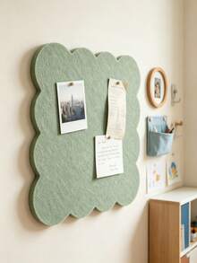 1pc Wool Felt Wavy Edge Wall Sticker Photo Message Display Board, Suitable For Baby Photo Storage And Baby Room Decoration - Multicolor - View 5