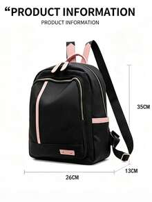 1PC Large Capacity Women's Waterproof Backpack, New Large Capacity Casual Versatile College Style Backpack, Korean Version Multi-Pocket Casual Daily Backpack, Lightweight Scratch-Resistant Nylon University School Bag, Multi-Function Office Work And Weekend Travel Mom Backpack, Essential For Travel, Business Trip And Outdoor - Multicolor - View 7