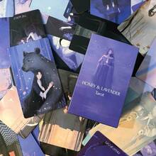 Honey & Lavender Tarot Cards 78 Cards English Tarot Deck, Exquisite 10.3x6cm Divination Cards Suitable For Beginners, Professional Divination Game Set, Beautiful Tarot Card Collection Suitable For Party Games, Creative Gift For Friends - Multicolor - View 2
