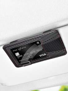 Car Sun Visor Magnetic Eyeglasses & Card Holder – Multi-Compartment Organizer For Fashion Glasses, ID Cards & Pens - A - View 12