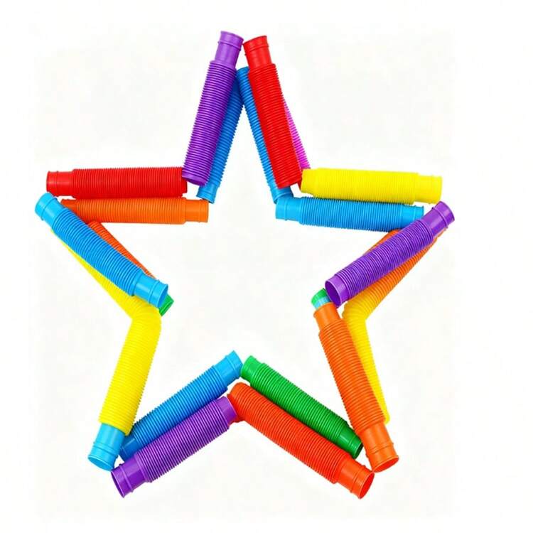 8 pièces Tubes pop, jouet d'apprentissage pour la motricité fine et les fidget, cadeau pour voyage en voiture, meilleur jouet anti-stress pour 2023, fournitures scolaires - Multicolore - Voir 5