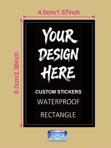 1/32/72/104pcs Custom Printed Rectangle Labels For Bottle, Personalized Waterproof Rectangular Stickers, Customized Printed Rectangle Label For Candles, Jars, Packaging Seals, Product Labels, Rectangle Sticker For Business Logo - Multicolor - View 52