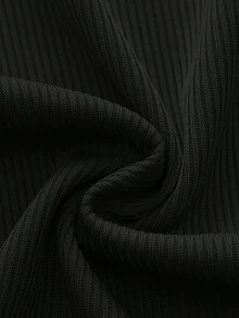 Women's Minimalist Contrast Trim Ribbed Knit Tank Top, Round Neck Slim Fit Skin-Friendly Sleeveless Casual Basic Top, Summer Daily Vacation Layering Top - Black - View 10