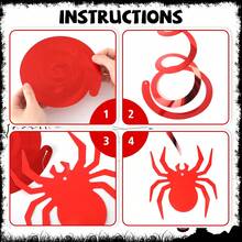 24/36pcs Halloween Trick Or Treat Red Blue Black Spider Spiral Hanging Decorations, Superhero Spider Vortex Tassel Hanging Ornaments, Birthday Superhero Party, Halloween Celebration Window Hanging Hollow Decorations - Multicolor - View 6