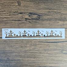 Halloween Cake Stencils Reusable Long Cake Border Templates Bat Spider Tombstone Witch Pattern Cake Side Decorating Stencils For Baking - White - View 13