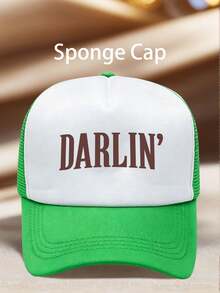 1pc Men Hats DARLIN' Printing Adjustable Hat Perfect For Outdoor Activities, Hiking, Beach Vacations, Sun Protection And Everyday Wear A Perfect Gift - Multicolor - View 8