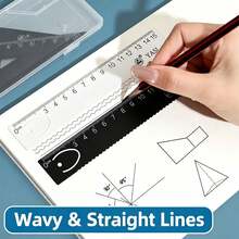 Metal Drawing Set For Middle And Elementary School Students, 4-Piece Set With Ruler, Triangle Ruler, Protractor, Wear-Resistant And Durable, Exam Drawing And Measurement Tool With Transparent Box - Sets - View 3