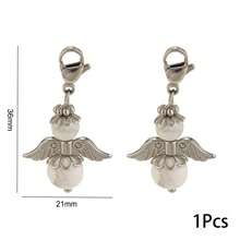 1pc Stainless Steel Vintage Angel Wings Natural Stone Lobster Clasp Pendant, Gemstone Bead Charm, Suitable For DIY Jewelry Making - one-size - View 13