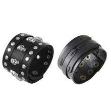 2pcs Punk Style Sports Casual Bracelets, Suitable For Party, Sports, Fashion Wear, Unisex, Exquisite Bracelet Gift For Men And Women - Black - View 6