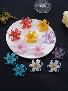 1 Pair Dopamine Colorful 3D Lily Flower Earrings, Vacation Party Atmosphere Earrings - Colorful Flowers - View 4