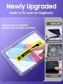 1pc Tempered Glass Screen Protector Film, Compatible With IPad, Auto Dust Removal Kit, Compatible With IPad 11 Inch A16 (2025, 11th Gen), 10.9 Inch (2022, 10th Gen), Pro 11, Air 5, Air 11/13 M5/M4/M3/M2 2026/2025/2024, 9H Hardness Protective Film, Anti-Scratch, Auto Installation Tool Auto Alignment Kit, Birthday, Gift For Family - Clear - View 2