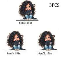 1pc/2pcs/3pcs Cute Girl Pattern High Definition Heat Transfer Stickers, DIY Iron-On Patches, Suitable For Backpack/Pillow/Pants/Sofa Cover, Easy To Operate, Seamless Fit, High Resilience, Tear-Resistant, Fade-Resistant And Washable - Image Only - Multicolor - View 5