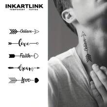 INKARTLINK 1PC Arrow Tail Feather Tattoo Sticker, Temporary Waterproof Body Art Tattoo Sticker, Lasts 2-5 Days, Water Transfer Colorful Tattoo Sticker, Suitable For Men And Women, Essential For People, Party Essential Decoration, Festival Celebration Body Decoration - Black - View 2