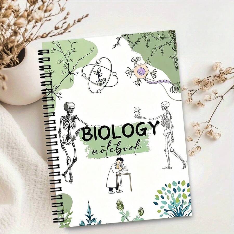 1pc Biology Spiral Bound Notebook - Laboratory Science Journal, A5 Size, Lined. Combines Textbook And Notes, Covering Topics Like Microscope, Cell, DNA, Photosynthesis, - Suitable For Students, Teachers And Researchers. Durable Binding, Easy To Carry In Classroom, Home Or Office. This Biology Learning Notebook Combines Organizational Function, Making It An Ideal Study Guide For Students, Made Of High-Quality Materials, Long-Lasting. - Christmas, Halloween, Thanksgiving Gift