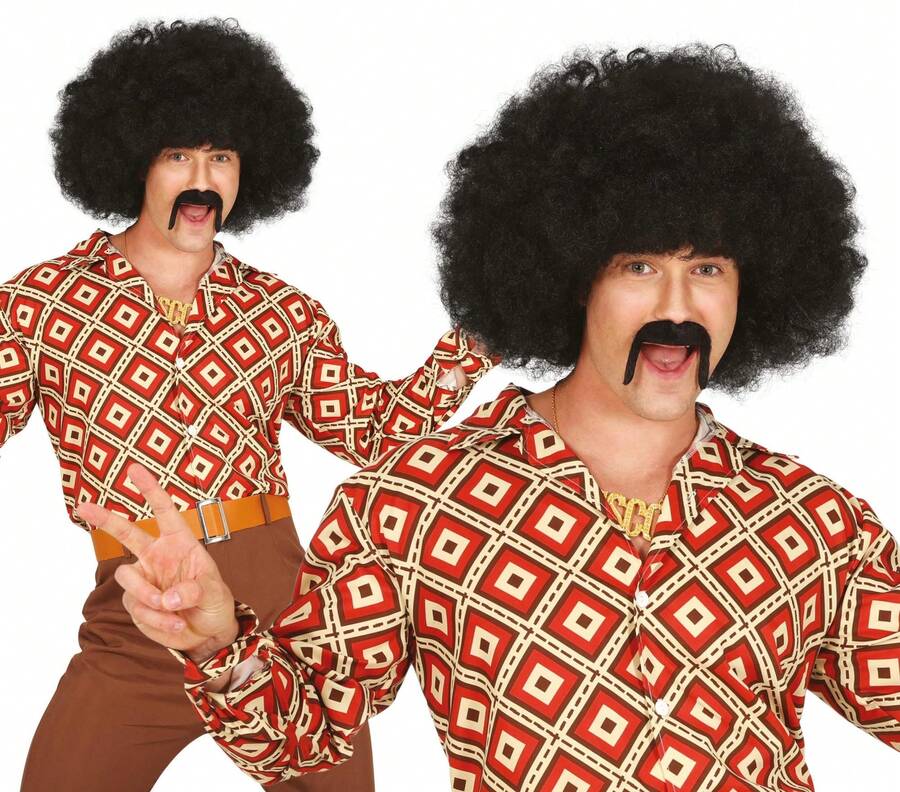 KIWI Men's 70s Costume Shirt, Colorful Retro Accessory With Geometric Print, Ideal For Carnival And Halloween - Modelo 2 - View 1
