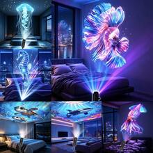 USB Ocean Projection Light, 3/6/10pcs Interchangeable Slides, 360° Rotatable Direction Decorative Light, Ocean Atmosphere Night Light, USB Powered Convenient Use, Bedside Lamp Perfect Gift, Dorm, Camping, RV Bedroom Decoration Cool Gift, - Projector Light - Ocean - View 1