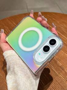 Casing Ponsel Transparan Mewah dengan Lapisan Warna, Magnetik, Pengisian Daya Nirkabel, Kompatibel dengan iPhone 18 Duo Fold, Penutup PC Transparan - Pelapisan warna - View 3