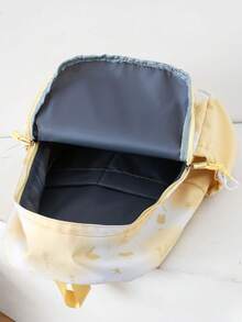 4件套可客製化背包、托特包、手拿包、筆袋、單肩包、收納包，客製化風格，時尚簡約，適合學生、大學生、高中生、國中生，大容量、可折疊、多口袋，可客製化姓名，DIY禮物，返校季、畢業季，中性款，適合旅行，旅行必需品，包袋，背包 - 彩色 - 查看 6