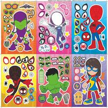 1set/6pcs Cartoon Superhero DIY Sticker Set, Mixed Face And Body Stickers, Fun Creative Craft Stickers, Perfect For Theme Parties, DIY Craft Projects, Scrapbooking, Events And Autumn Celebration Party Supplies - Multicolor - View 1