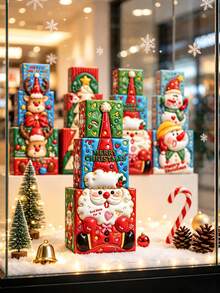 Christmas Gift Box Set, Stackable Nesting Christmas Gift Boxes With Lids, 4 Styles: Snowman/Santa/Deer/Christmas Tree, Suitable For Gift Packaging And Christmas Party Decoration, Can Hold Gifts - Gift Box - View 4