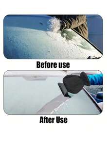 All-In-One Car Ice Scraper & Snow Brush With Thermal Gloves - Heavy-Duty Winter Snow Removal Kit, Windshield Squeegee & Shovel Attachment, Scratch-Free De-Icer For (Black/Red/Blue) - One-Hand Operation, No External - A - View 6