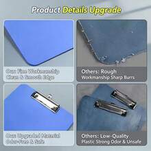 1pc A4 Plastic Clipboard, Waterproof & Wear-Resistant Writing Pad, Strong Metal Clip With Hanging Hole, Portable Office & Student Folder Board, Plain Writing & Document Storage Clip (Random Color) - Multicolor - View 9