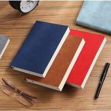 Leather Notebook Thick Memo Pad Business Diary Simple Notebook Work Meeting Planner Office Record Leather Memo Pad - Multicolor - View 1