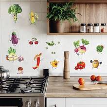 1Set Waterproof Vegetable Wall Stickers Fruit And Veggie Wall Decalsfor Kindergarten Playroom Kitchen Home Wall Decor - Vegetables - View 1